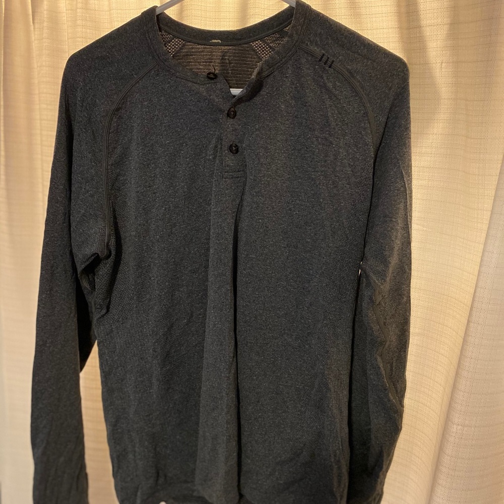 Grey LuluLemon men’s button up shirt